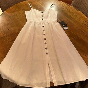 Reformation Velma White Linen Button Down Dress SZ 8 NWT